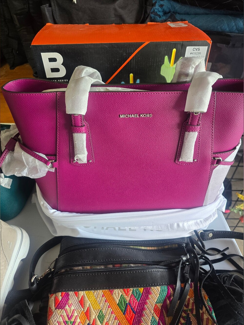 Michael Kors Fuchsia Saffiano Leather Tote
